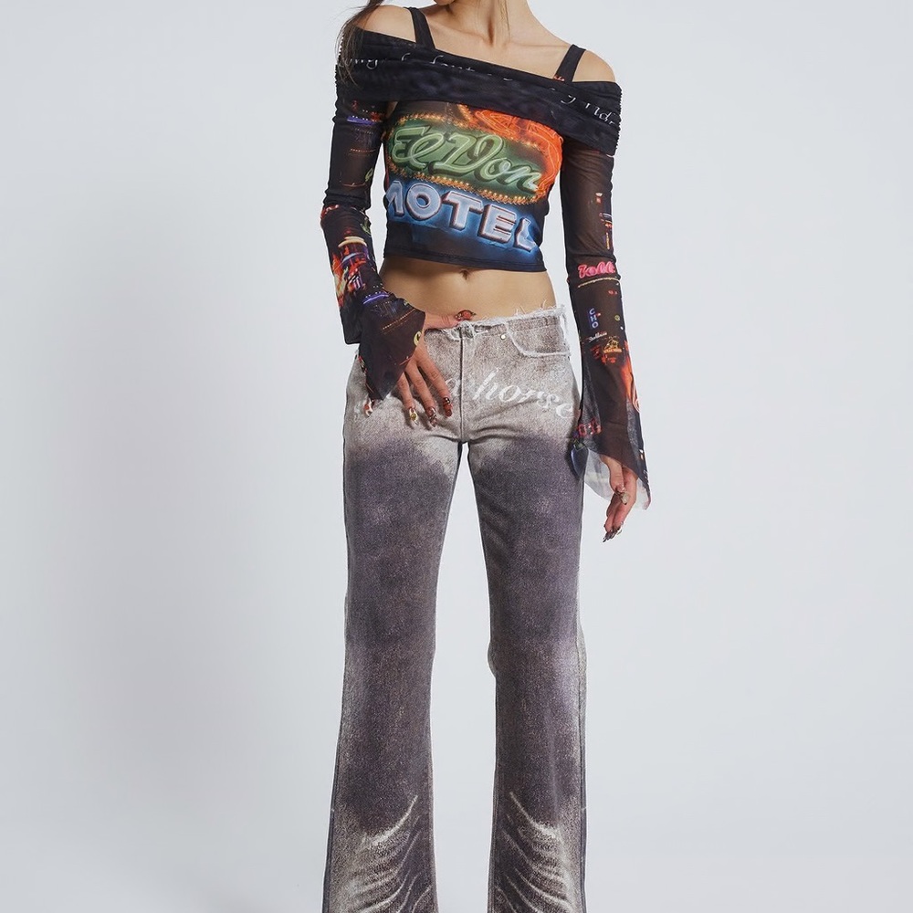 Ride a Cowboy Low Waist Flared Jeans